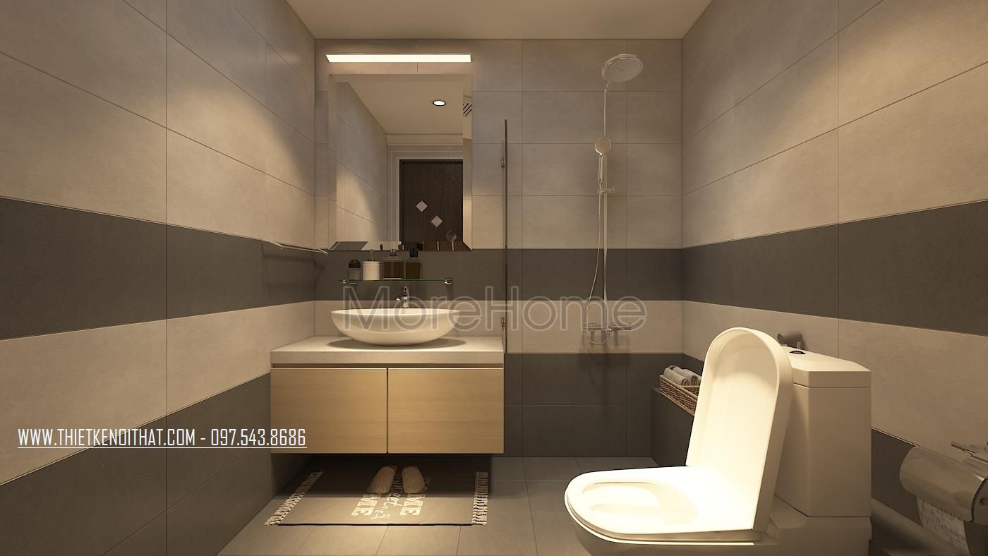 Thiết kế nội thất phòng tắm chung cư An Bình City